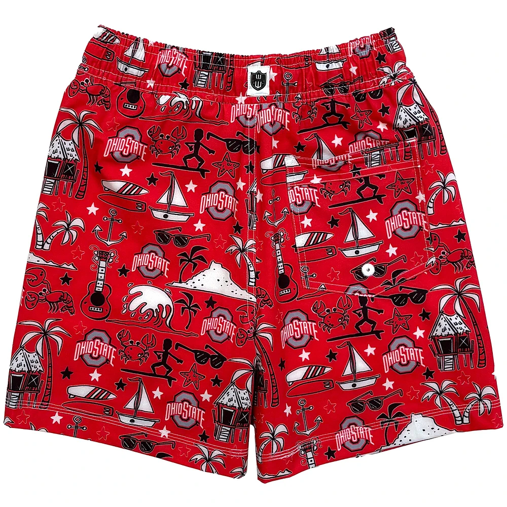 Maillot de bain Luau pour jeunes Wes & Willy Scarlet Ohio State Buckeyes