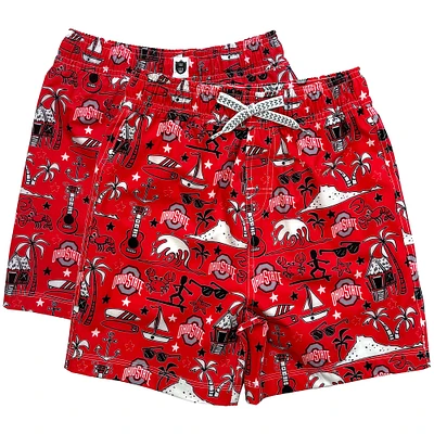 Maillot de bain Luau pour jeunes Wes & Willy Scarlet Ohio State Buckeyes