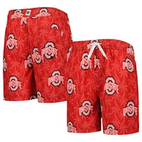 Ohio State Buckeyes Wes & Willy Youth Palm Tree Swim Shorts - Scarlet