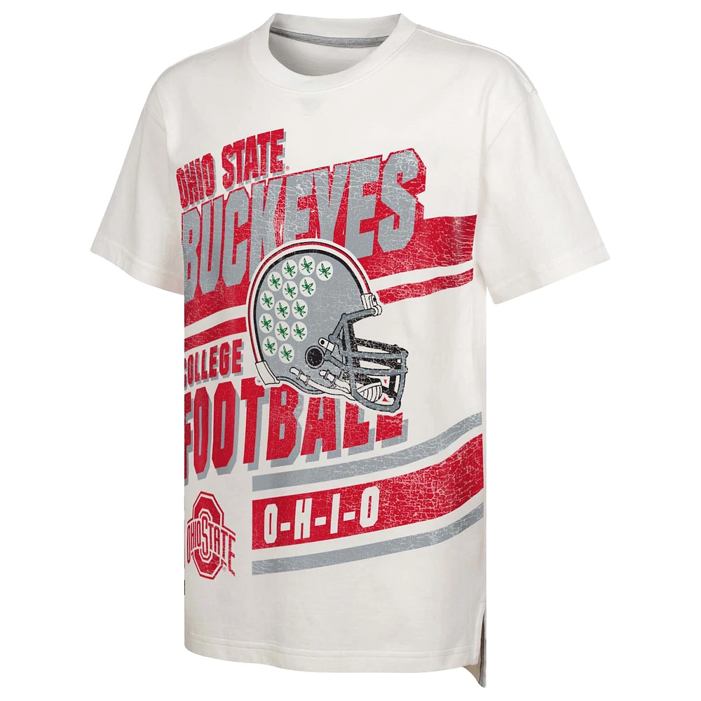 T-shirt surdimensionné blanc pour jeunes Ohio State Buckeyes Let's Get Loud