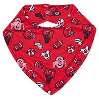 Bavoir pour bébé ZooZatz Scarlet Ohio State Buckeyes à imprimé intégral