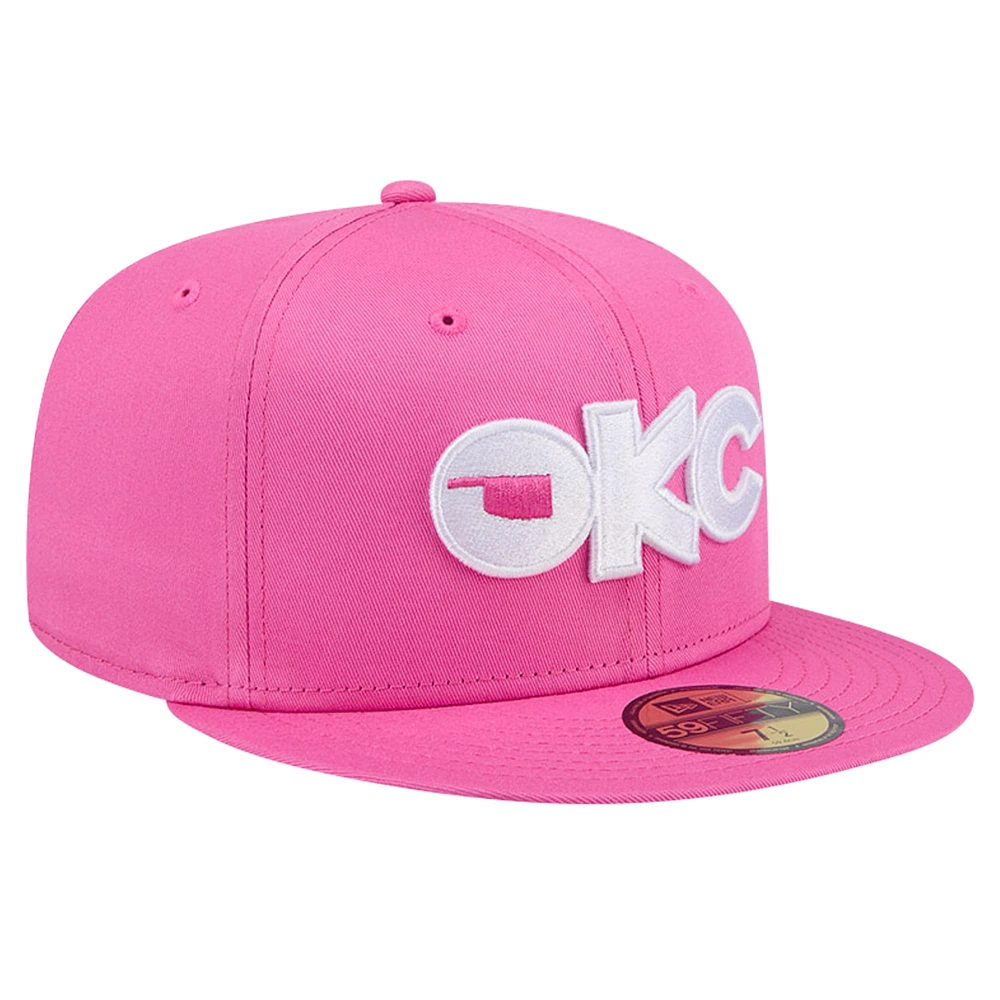 Casquette ajustée 59FIFTY rose pour hommes d'Oklahoma City 89ers Theme Night New Era