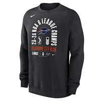 Sweat-shirt à col rond en polaire Nike pour homme, noir, bleu Oklahoma City, 2024 NBA G-League Champions