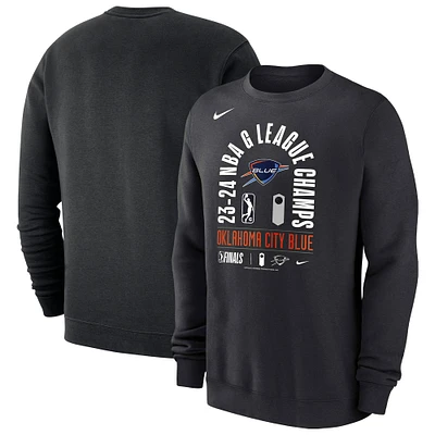 Sweat-shirt à col rond en polaire Nike pour homme, noir, bleu Oklahoma City, 2024 NBA G-League Champions