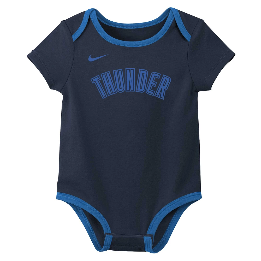 Infant Nike Oklahoma City Thunder Three-Pack Bodysuit Set