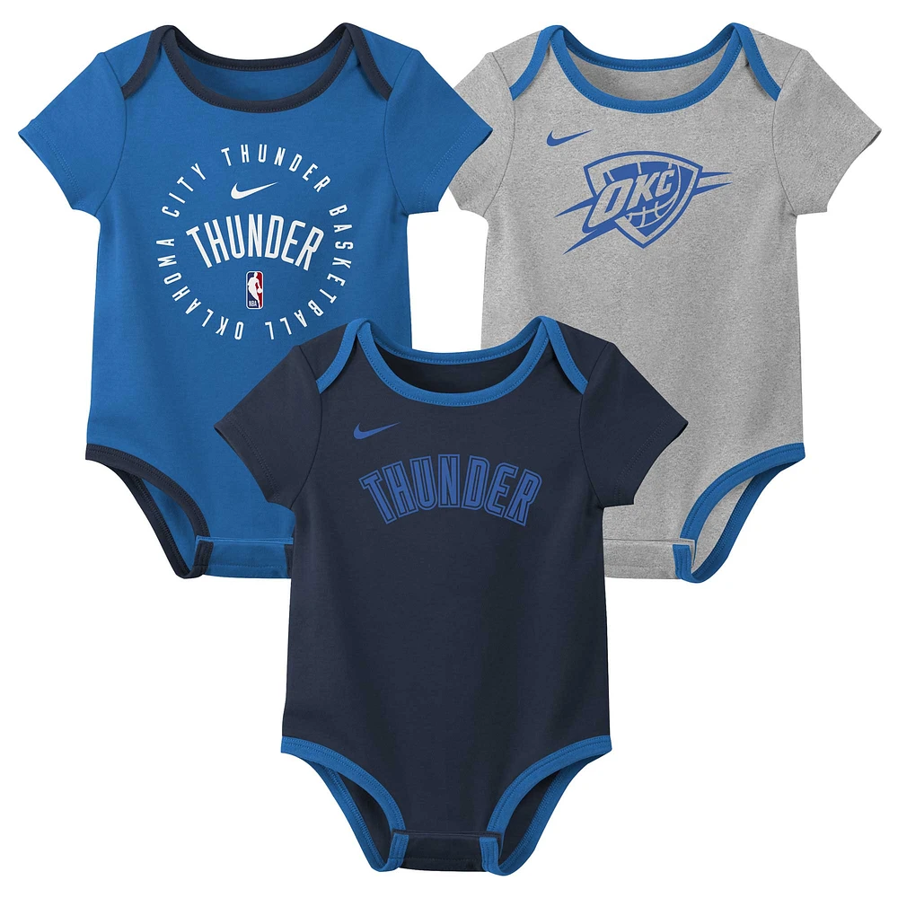 Infant Nike Oklahoma City Thunder Three-Pack Bodysuit Set