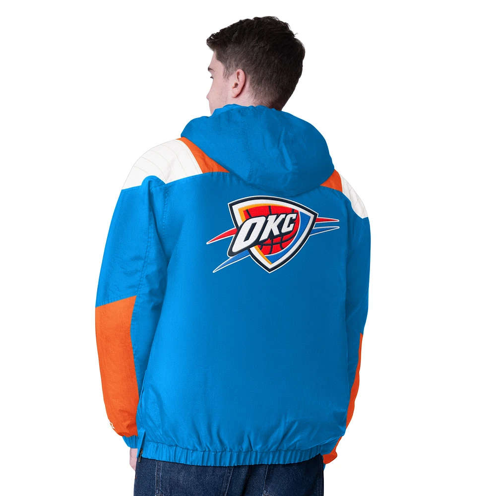 Men's Starter  Blue Oklahoma City Thunder Charger Half-Zip Pullover Jacket