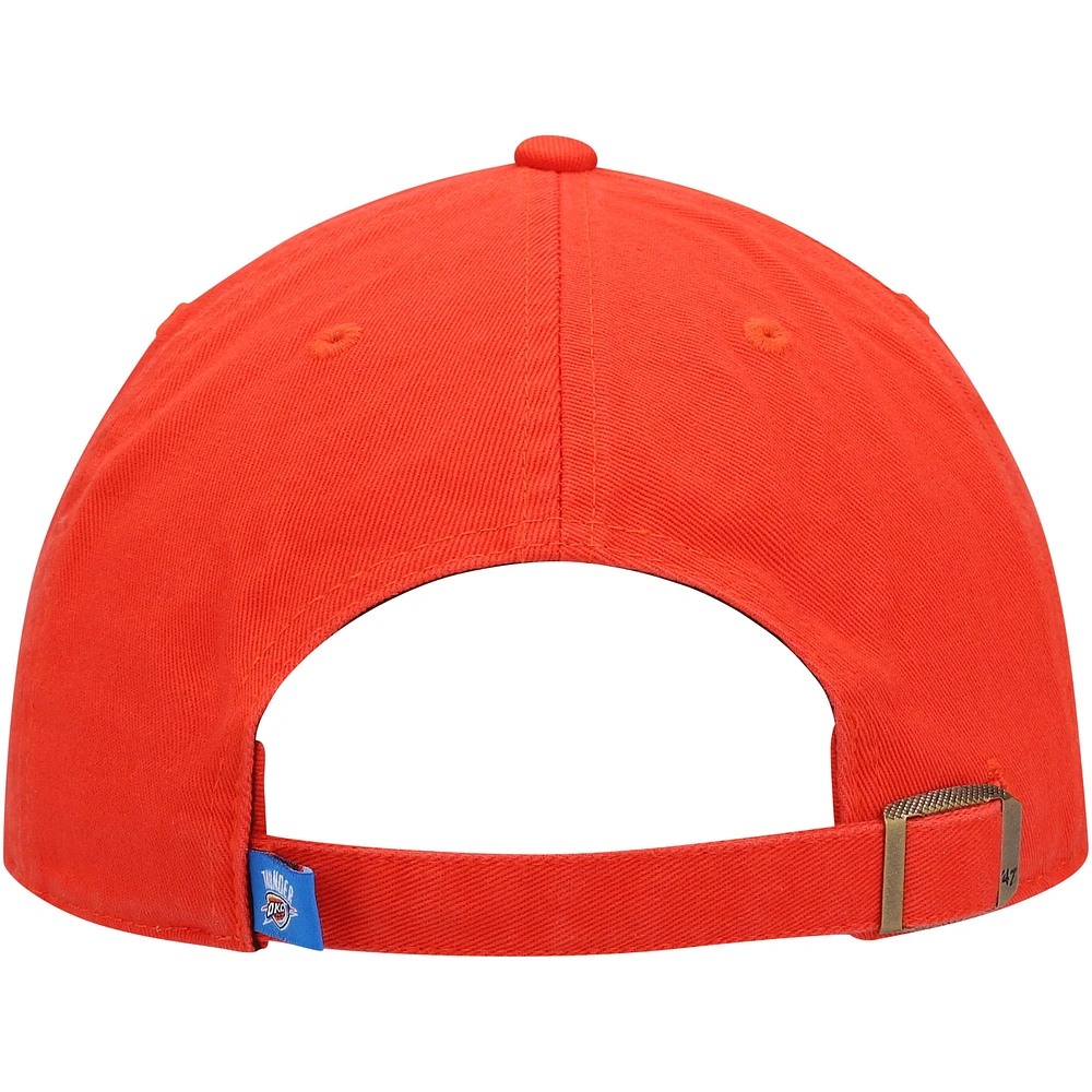 Men's '47 Orange Oklahoma City Thunder Team Clean Up Adjustable Hat