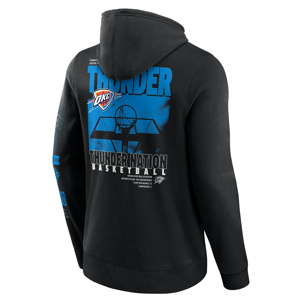 Men's Fanatics Black Oklahoma City Thunder Game Time Crossover Pullover Hoodie