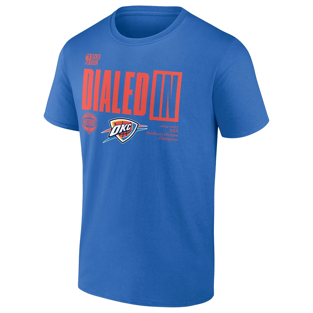 Men's Fanatics  Blue Oklahoma City Thunder 2025 Northwest Division Champions Locker Room T-Shirt