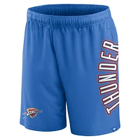 Short en maille Post Up Fanatics bleu pour hommes d'Oklahoma City Thunder