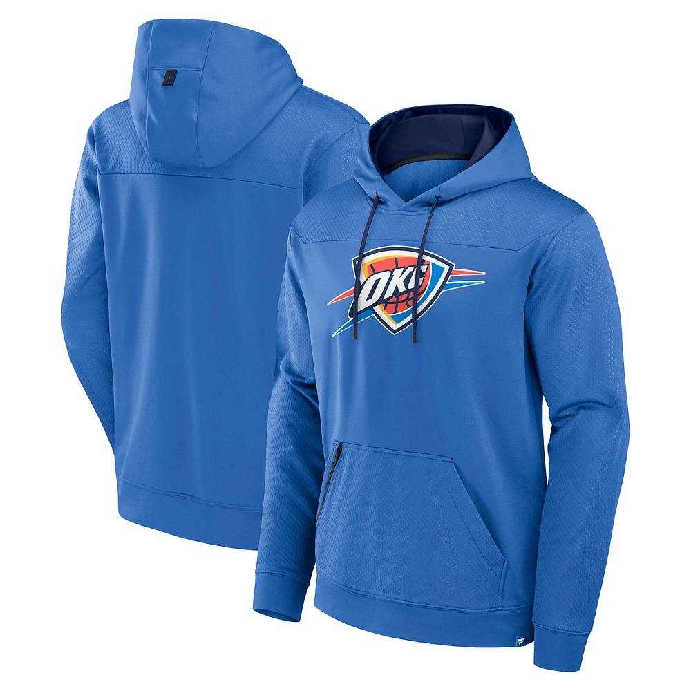 Men's Fanatics  Blue Oklahoma City Thunder Reserve Defender Pullover Hoodie