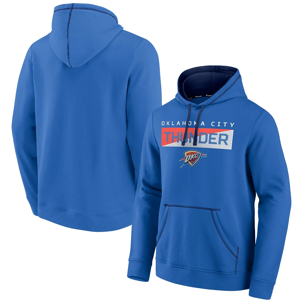 Fanatics bleu pour hommes Oklahoma City Thunder Split the Crowd - Chandail à capuchon