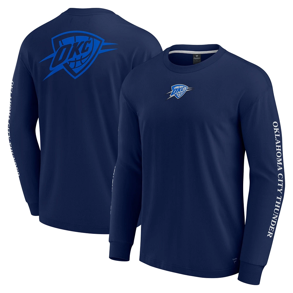 Men's Fanatics Navy Oklahoma City Thunder Elements Strive Long Sleeve T-Shirt