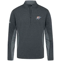Haut à fermeture éclair quart de tour gaufrée Oklahoma City Thunder 2.0 pour homme Levelwear noir chiné