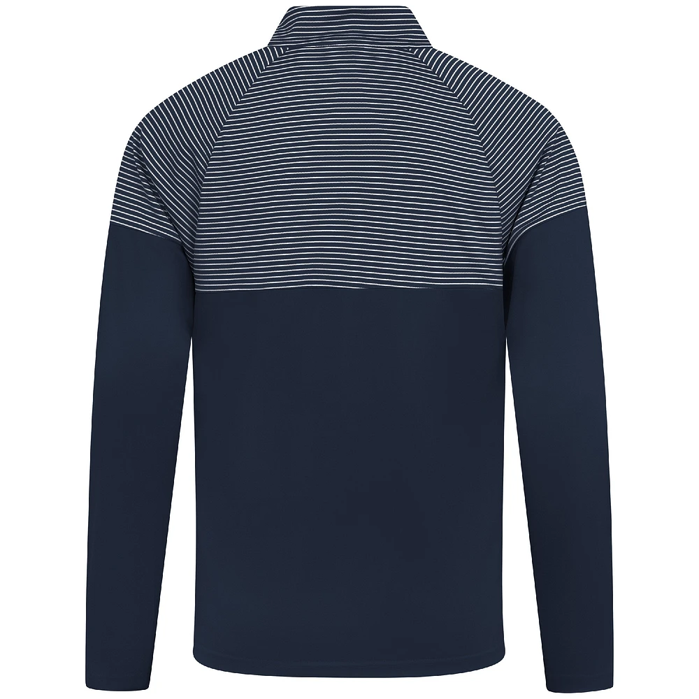 Men's Levelwear Navy Oklahoma City Thunder Classic Stripes Quarter-Zip Top
