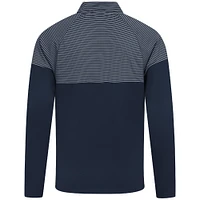Men's Levelwear Navy Oklahoma City Thunder Classic Stripes Quarter-Zip Top
