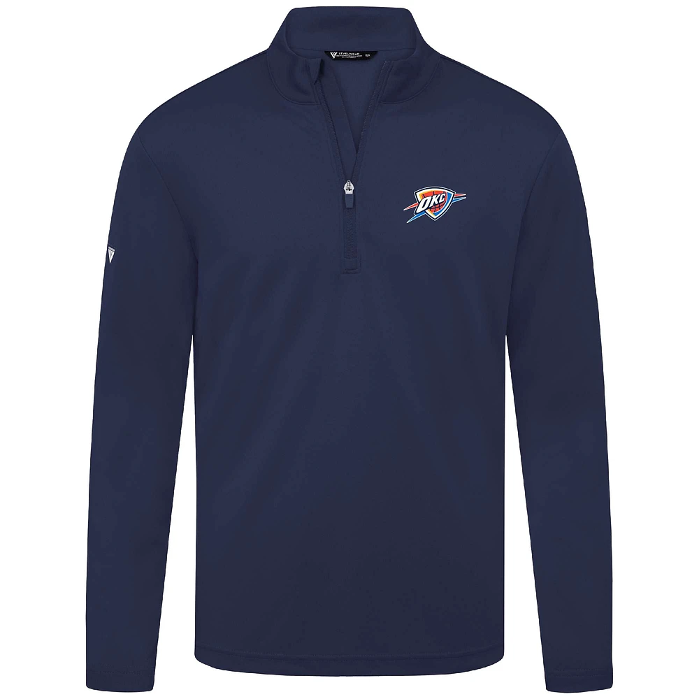 Men's Levelwear Navy Oklahoma City Thunder Heron Quarter-Zip Top
