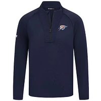 Men's Levelwear Navy Oklahoma City Thunder Volley Quarter-Zip Top