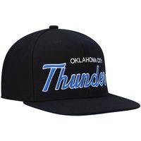 Men's Mitchell & Ness Black Oklahoma City Thunder Hardwood Classics Script 2.0 Snapback Hat