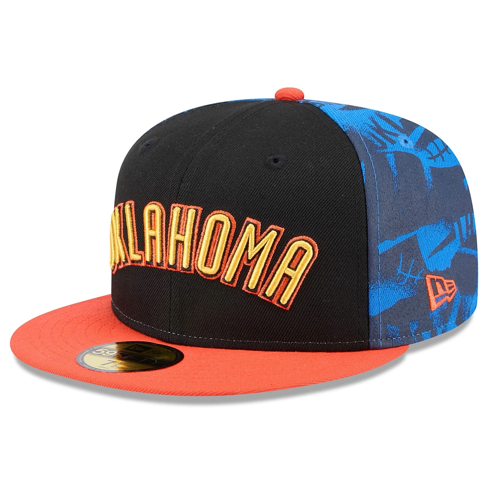 Men's New Era  Black Oklahoma City Thunder 2024/25 Edition 59FIFTY Fitted Hat