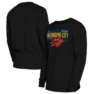 T-shirt à manches longues noir Oklahoma City Thunder 2024/25 Edition pour homme New Era