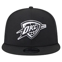 Men's New Era Black Oklahoma City Thunder 9FIFTY Snapback Trucker Hat