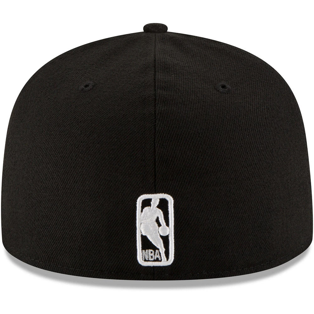 Men's New Era Black Oklahoma City Thunder & White Logo 59FIFTY Fitted Hat