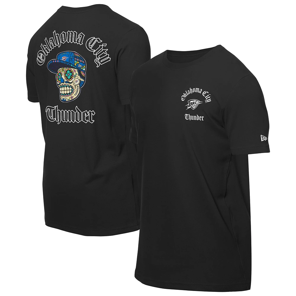 Men's New Era Black Oklahoma City Thunder Sugar Skulls T-Shirt
