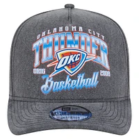 Men's New Era  Charcoal Oklahoma City Thunder Throwback Washed Pre-Curved 9FIFTY Snapback Hat