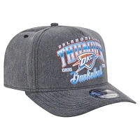 Men's New Era  Charcoal Oklahoma City Thunder Throwback Washed Pre-Curved 9FIFTY Snapback Hat