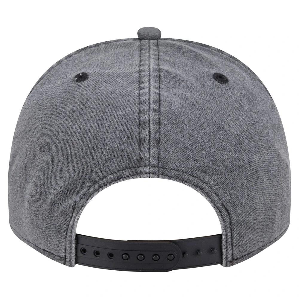 Men's New Era  Charcoal Oklahoma City Thunder Throwback Washed Pre-Curved 9FIFTY Snapback Hat