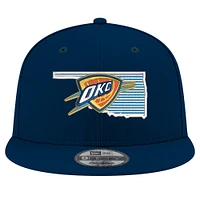 Men's New Era Navy Oklahoma City Thunder State Pride 9FIFTY Snapback Hat