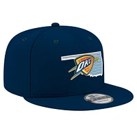 Men's New Era Navy Oklahoma City Thunder State Pride 9FIFTY Snapback Hat