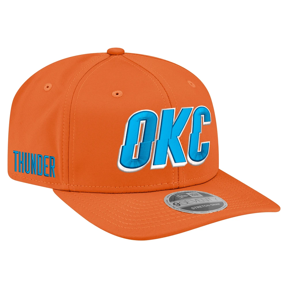 Casquette extensible à boutons-pression 9SEVENTY Jersey Hook orange Oklahoma City Thunder Statement Edition pour homme de New Era