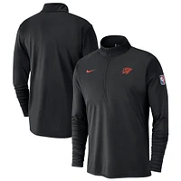 Haut Nike noir Oklahoma City Thunder 2024/25 Edition Authentic Coaches Performance à demi-zip pour homme