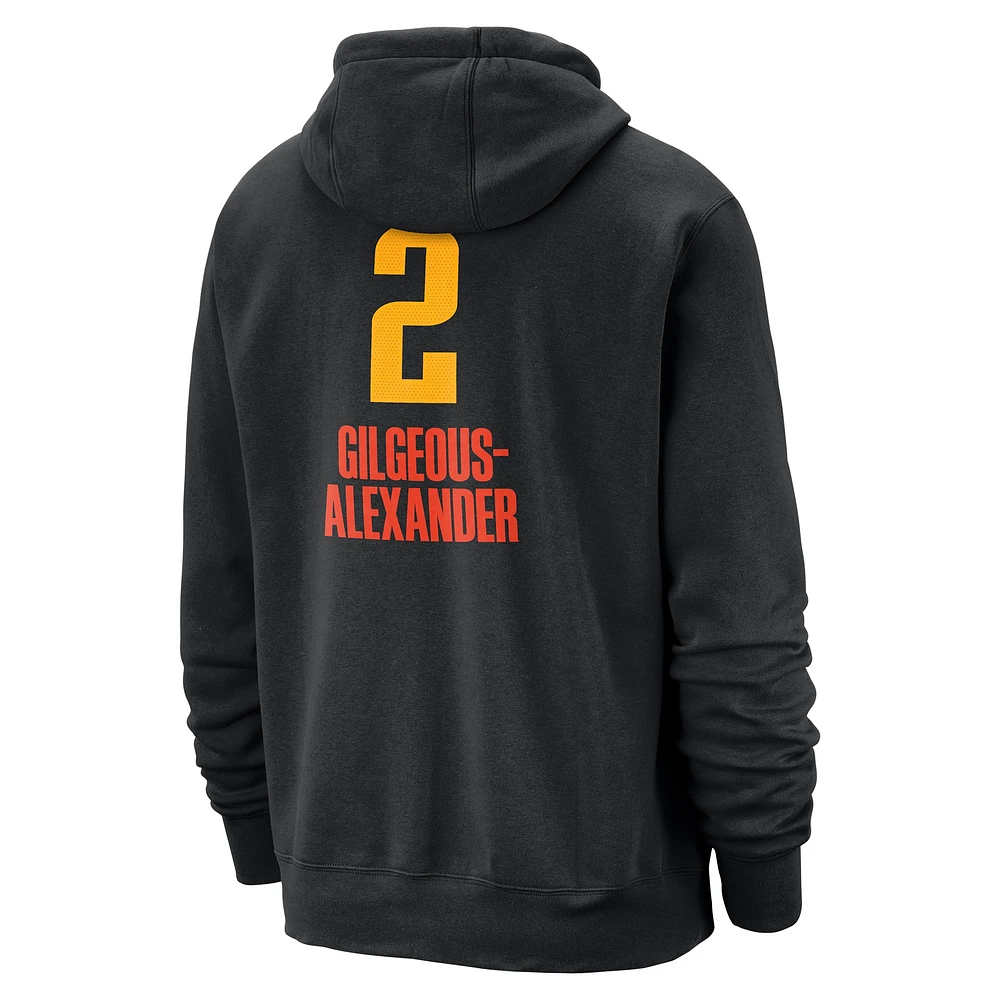 Men's Nike Shai Gilgeous-Alexander Black Oklahoma City Thunder 2024/25 Edition Name & Number Pullover Hoodie