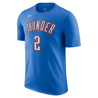 Men's Nike Shai Gilgeous-Alexander Blue Oklahoma City Thunder Icon 2022/23 Name & Number T-Shirt