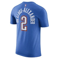 Men's Nike Shai Gilgeous-Alexander Blue Oklahoma City Thunder Icon 2022/23 Name & Number T-Shirt