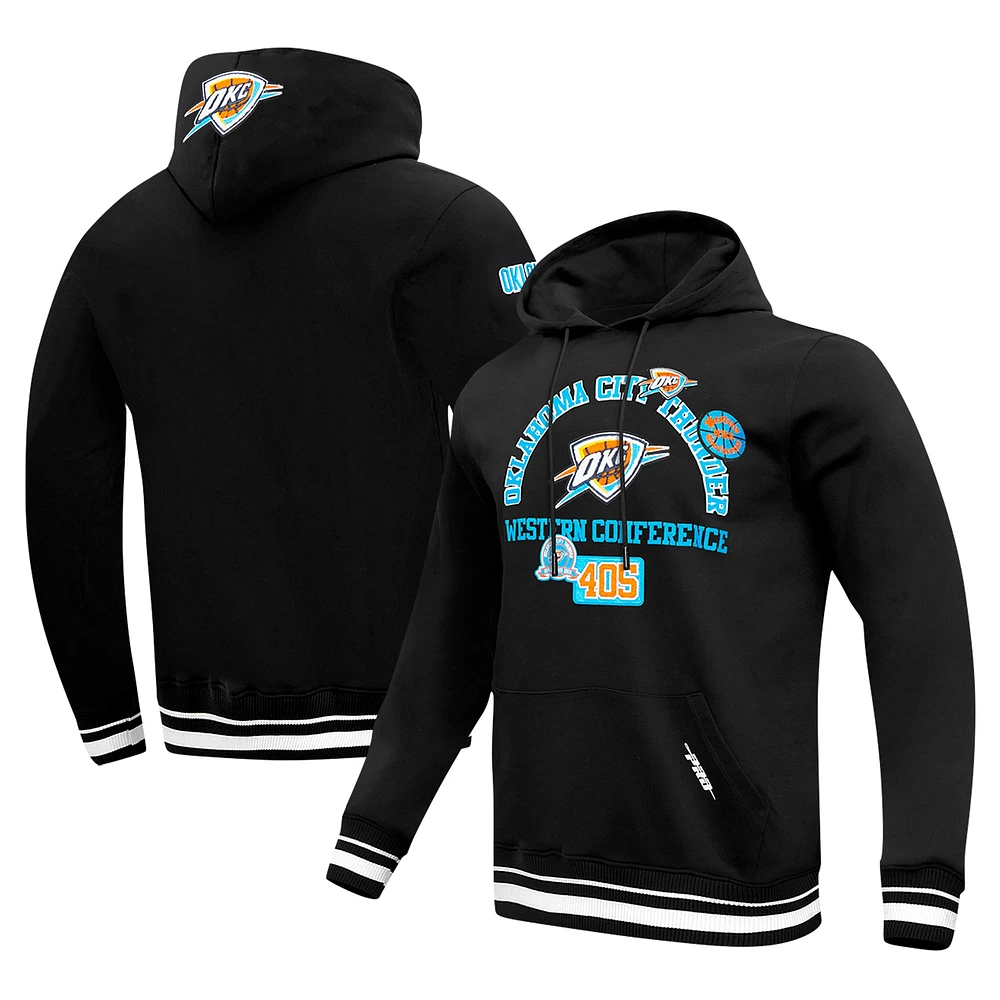 Sweat à capuche noir Pro Standard pour homme avec code régional Oklahoma City Thunder