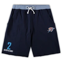 Men's Shai Gilgeous-Alexander Navy Oklahoma City Thunder Big & Tall French Terry Name Number Shorts