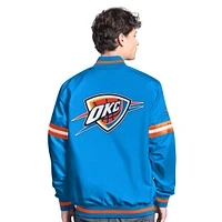 Men's Starter Blue/Orange Oklahoma City Thunder Scout Full Snap Varsity Jacket
