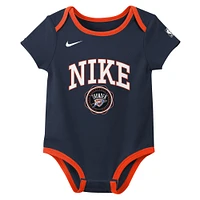 Newborn Nike Navy/Black Oklahoma City Thunder Just Do It Two-Pack Bodysuit Set