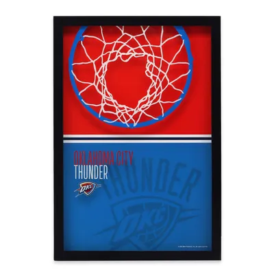 Oklahoma City Thunder 12'' x 17'' Glass Framed Sign