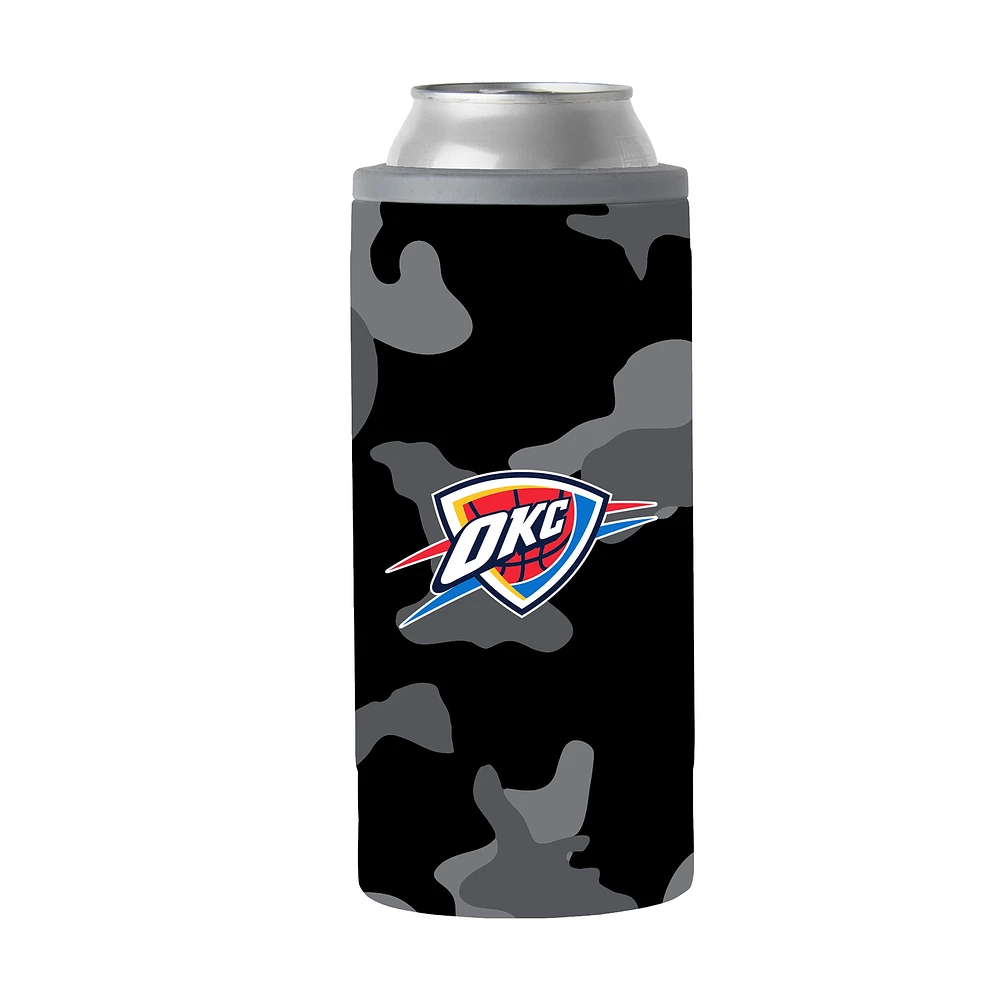 Glacière mince à motif camouflage noir Oklahoma City Thunder de 12 oz