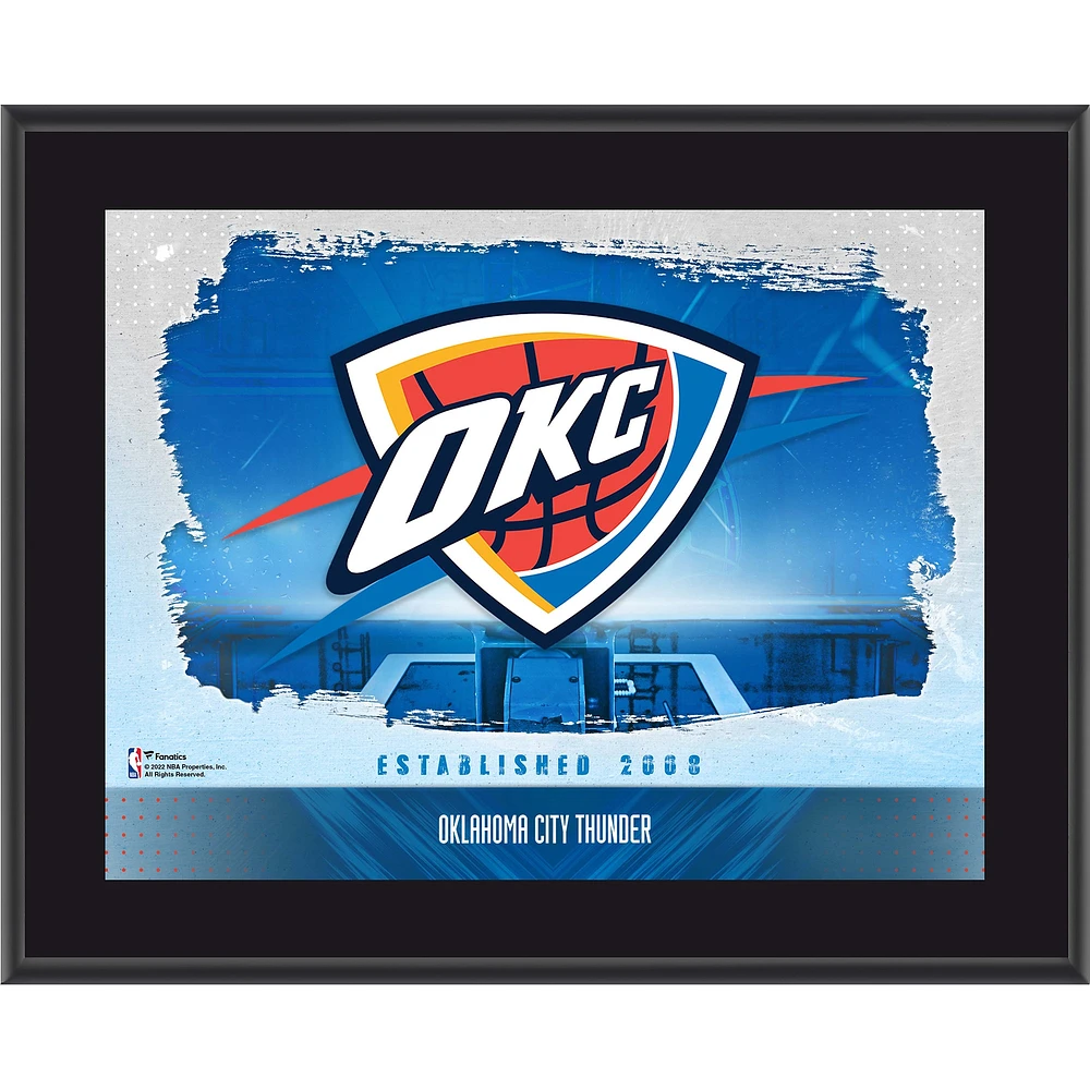 Oklahoma City Thunder Framed 10.5" x 13" Sublimated Horizontal Team Logo Plaque
