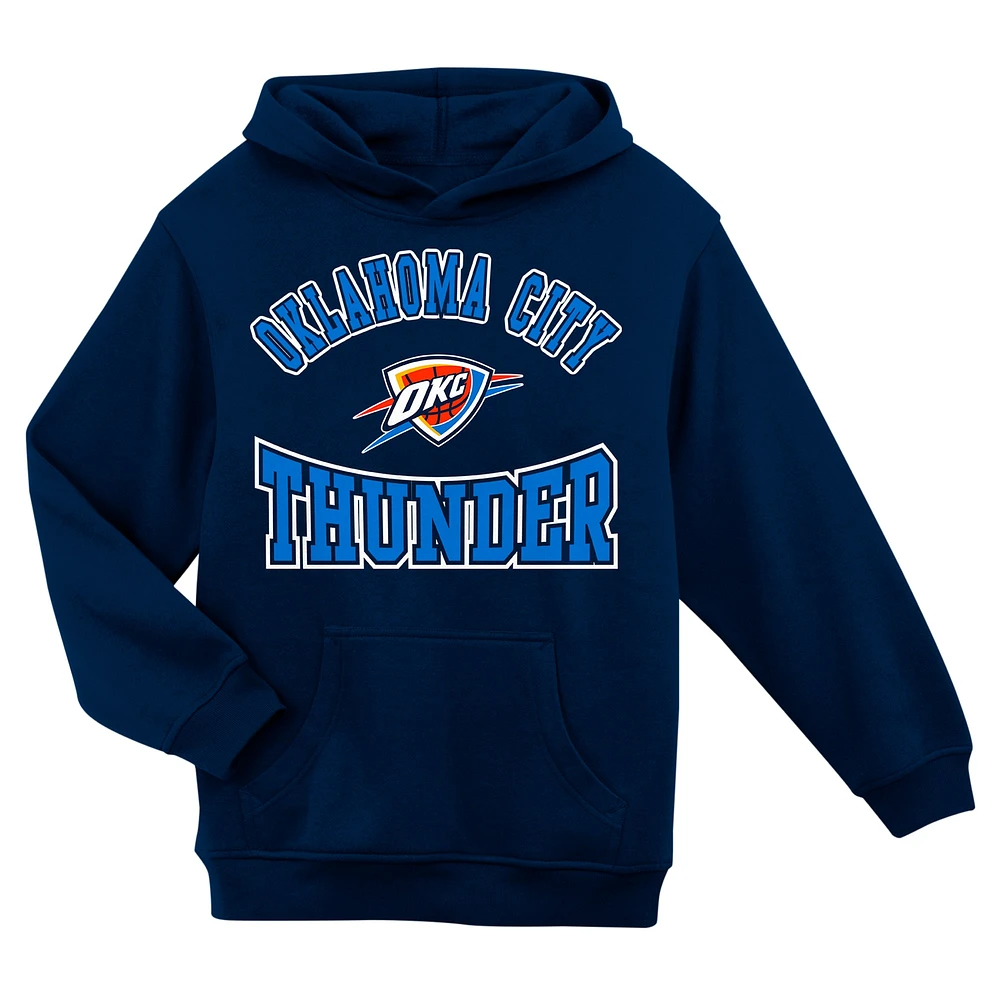 Sweat à capuche en polaire pour enfant de la marine, ville natale l'Oklahoma City Thunder