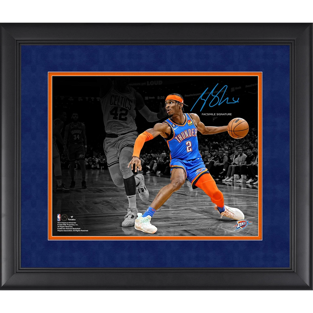 Shai Gilgeous-Alexander Oklahoma City Thunder Facsimile Signature Framed 11" x 14" Spotlight in Icon Edition Jersey Photograph