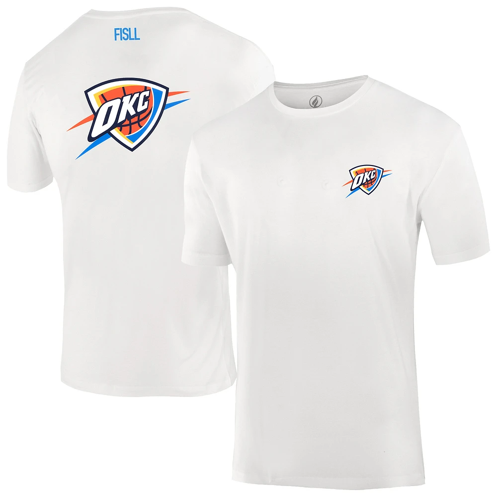 T-shirt unisexe FISLL blanc avec logo Oklahoma City Thunder Burst