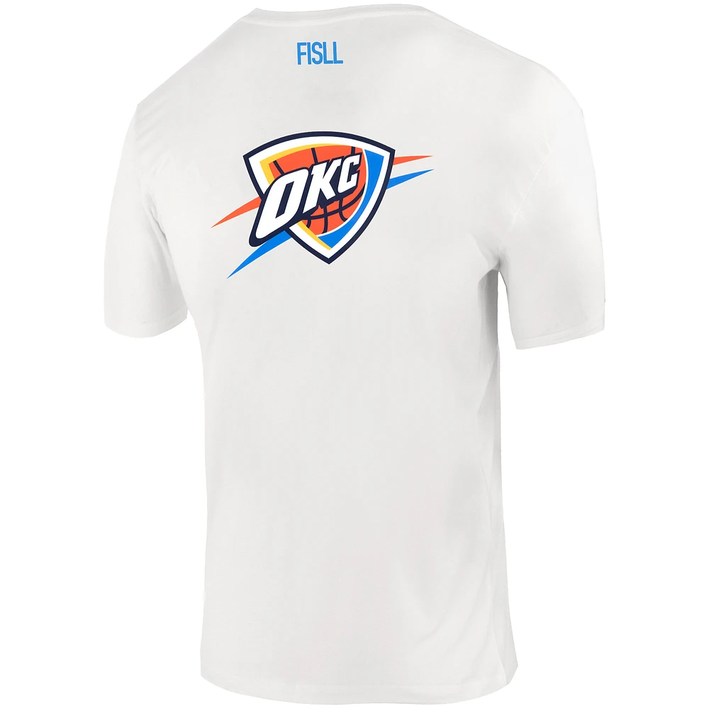 T-shirt unisexe FISLL blanc avec logo Oklahoma City Thunder Burst